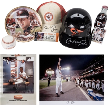 Cal Ripken Jr. Autographed Collection of (9) Including Baseball, Photo, Helmets and Card (PSA/DNA PreCert)